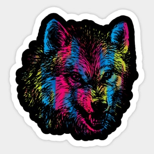Vibrant Wolf Sticker